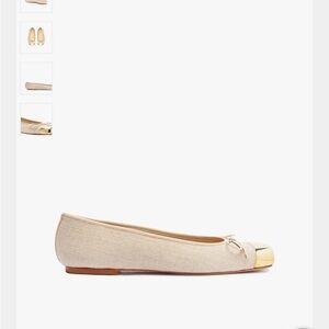 NWT SCHUTZ SAE Beige Flats with Gold Toe Cap